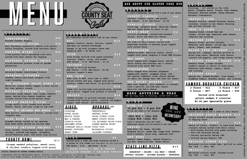 County Seat Grill Menu image 1